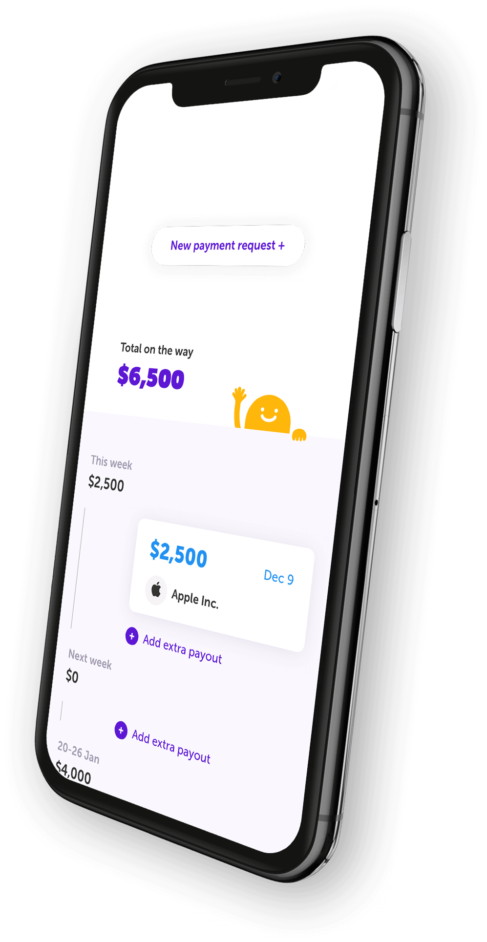 An iPhone 11 showing Willa Pay